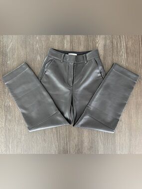 Aritzia Babaton Command Cropped Black Faux Leather Pants